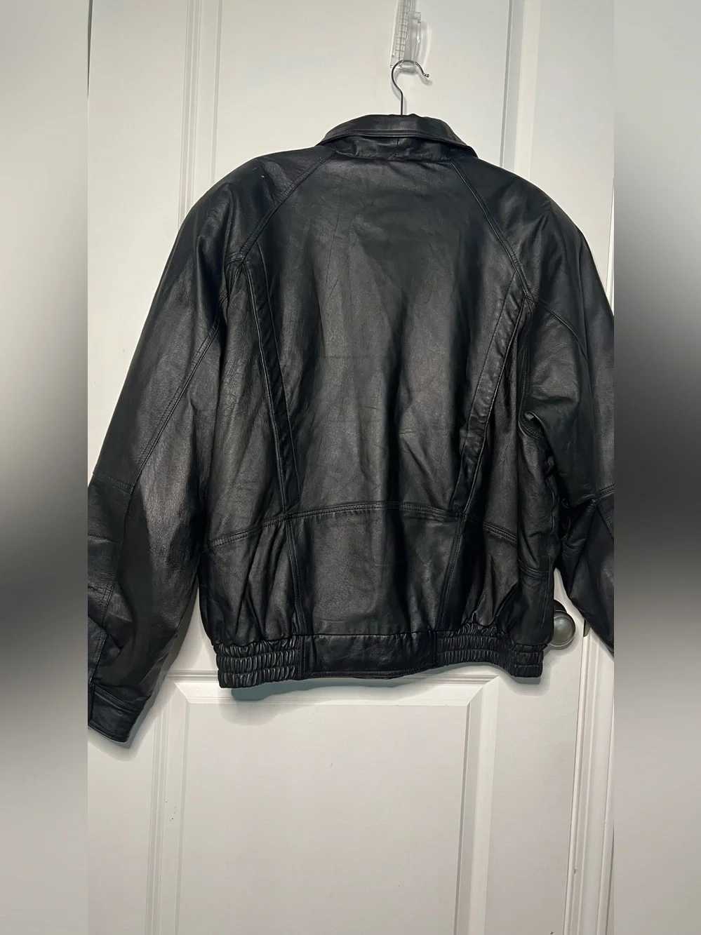 Greatland Men’s Jacket Black Leather Bomber 90s Y2K Vintage Sz XL Casual *FAIR